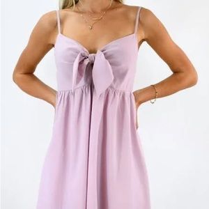 Edit by Nine Large Light Mauve Tie Front  Baby Doll Sundress Dress
